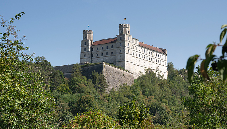 Willibaldsburg Castle, view from the river Altmühl